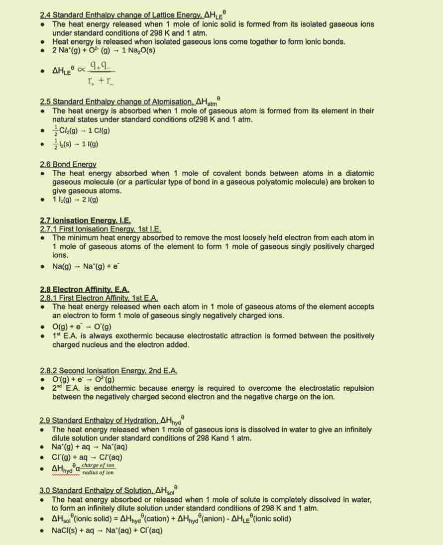 H2 Chemistry Tuition Summary