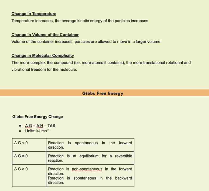 H2 Chemistry Tuition Summary