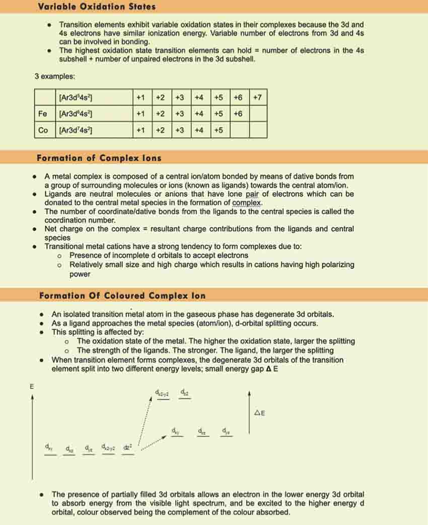 H2 Chemistry Tuition Summary