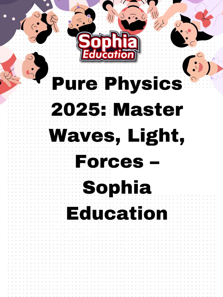Pure Physics 2025 tuition Singapore – Master Waves, Light, Forces with Sophia Education